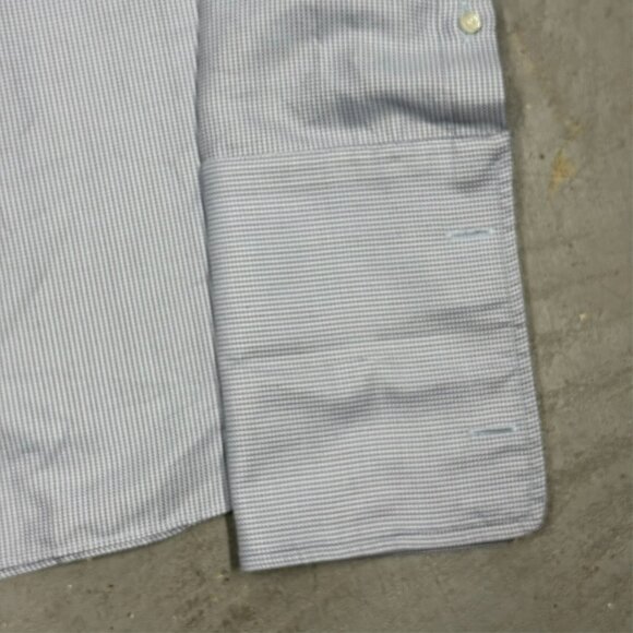 Giorgio Armani Dress Shirt French Cuffs Italy Cotton Textrued Blue 16 1/2 Large - Picture 3 of 10